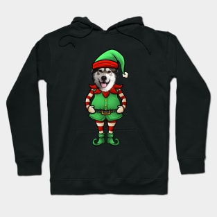 Alaskan Malamute Christmas Elf Hoodie